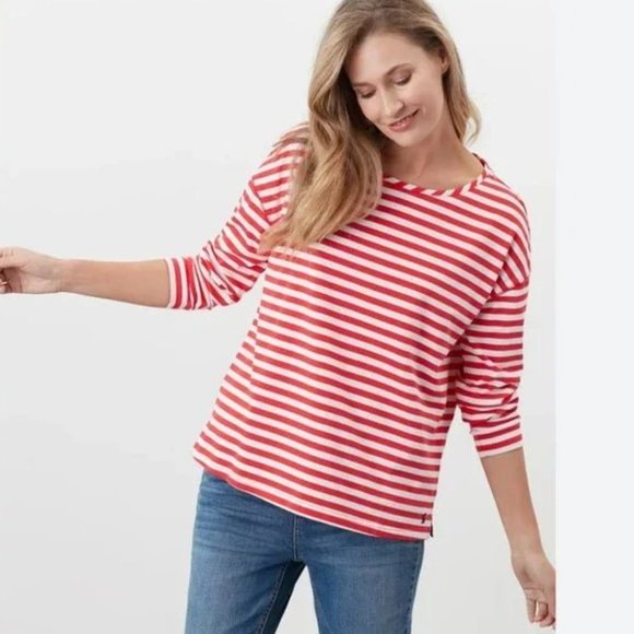 Joules Tops - Joules Marina Jersey Top Cream Red Stripe 14